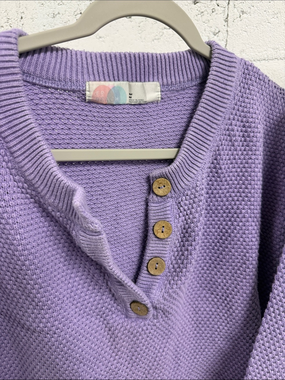 Lilac Waffle Knit Two-Piece Lounge Set FP Beach Size Medium - LIKE NEW Set - Picture 2 of 5